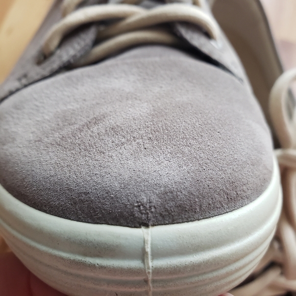 Ecco Soft 7 Gray Leather lace up sneakers - Picture 8 of 10